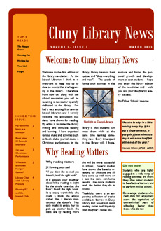 Library newsletter - Spring 2012